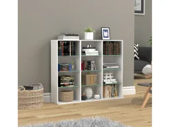 Móvel De Arrumação|VCM Madeira CD DVD Prateleira Estante Sala Divisor Decoração Prateleira Vidro Zilas L (Branco) Multicor