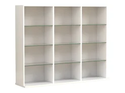 Móvel De Arrumação|VCM Madeira CD DVD Prateleira Estante Sala Divisor Decoração Prateleira Vidro Zilas L (Branco) Multicor