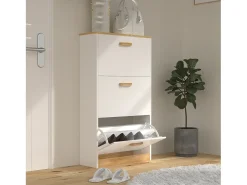 Móvel De Arrumação|Sapateira|VCM Madeira Prateleira Kipper Sapato Prateleira Sapato Sapato Tipper 3 Flaps Halom M (Branco) Multicor