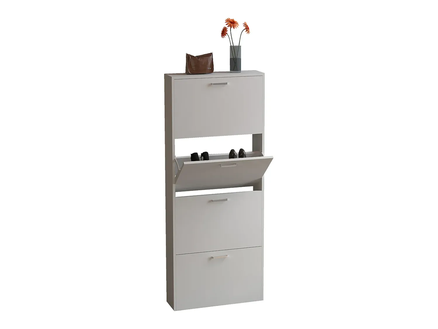 VCM Madeira Prateleira Kipper Sapato Sapato Sapato Sapato Tipper 4 Sulos L Branco