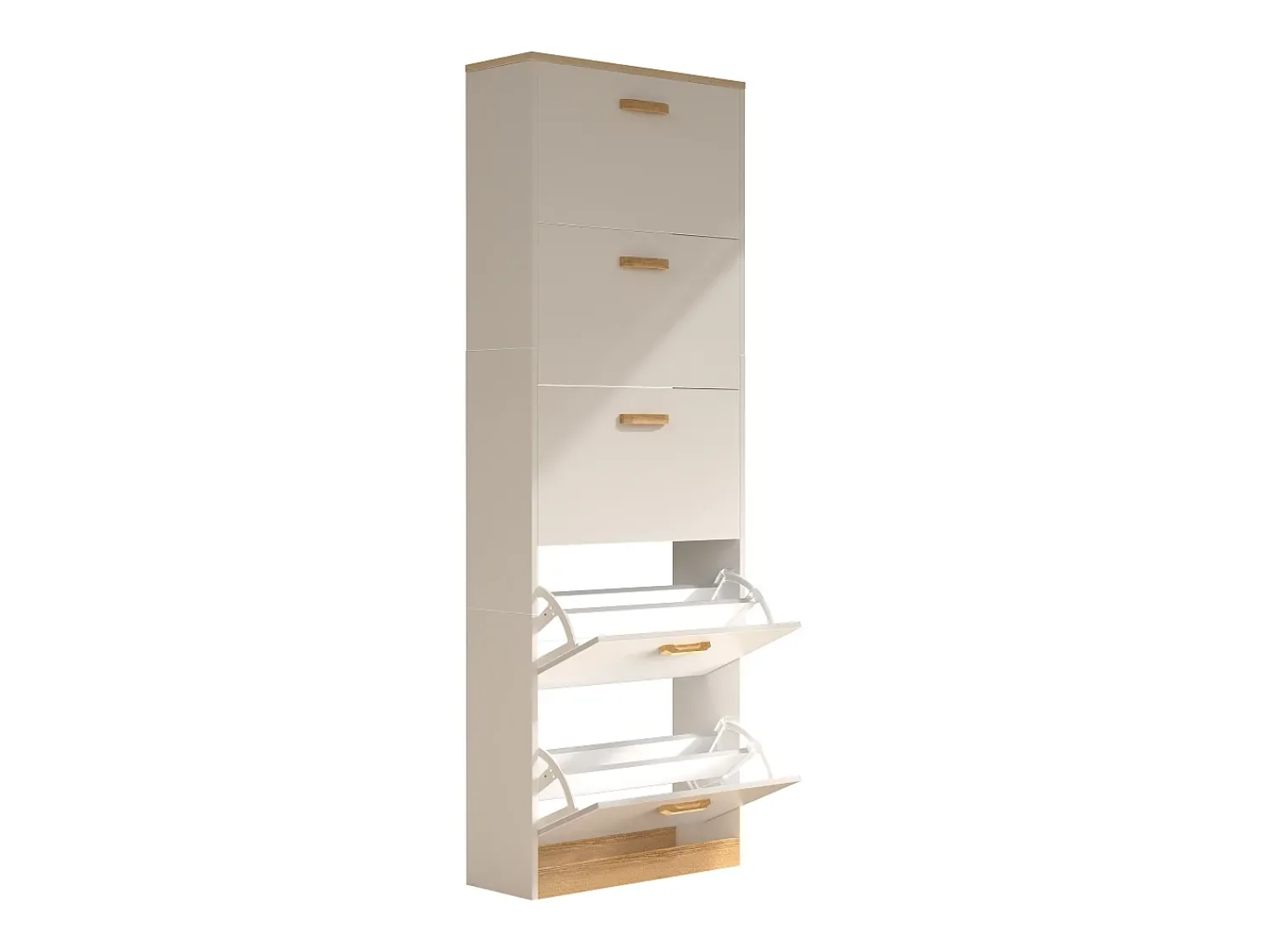 Outlet VCM Madeira Prateleira Kipper Sapato Prateleira Sapato Sapato Tipper 5 Flaps Halom XL (Branco) Multicor