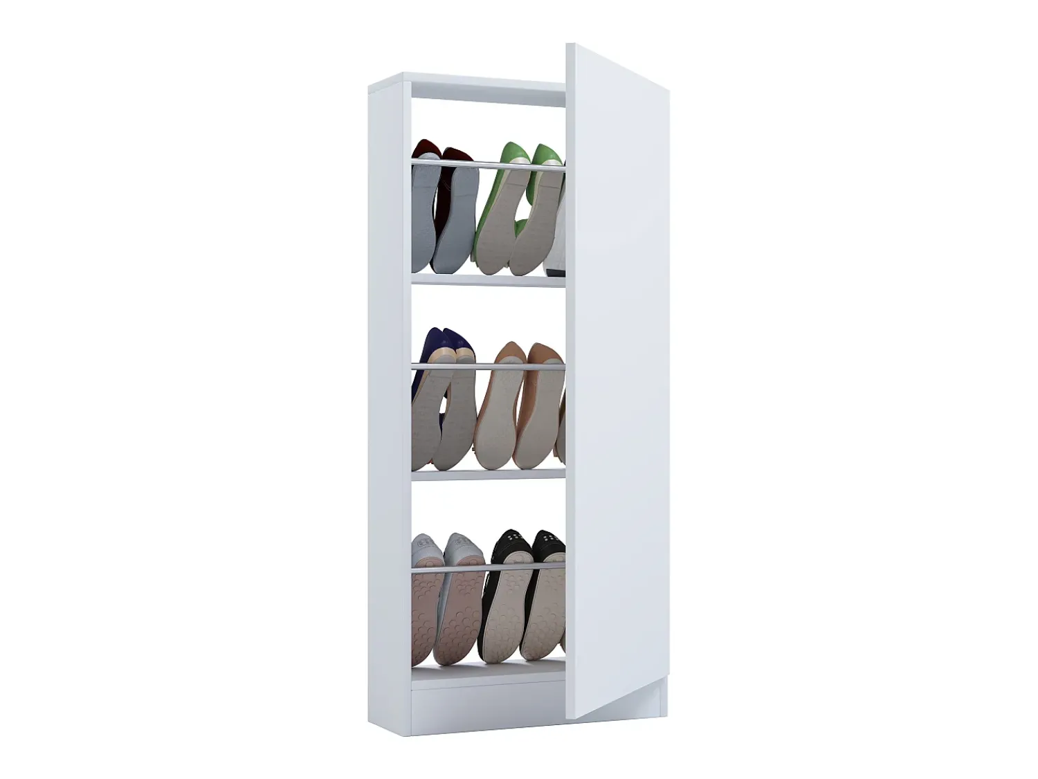 VCM Madeira Shoe Cabinet Sapato Commode Sapato Prateleira Sapato Stand Fulisa L (Branco)^ Móvel De Arrumação|Sapateira
