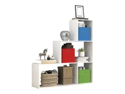 Hot VCM Madeira Stand Stair Shelf Stepped Shelf Stand Shelf Room Divider Bookshelf Dubila M (Branco) Multicor