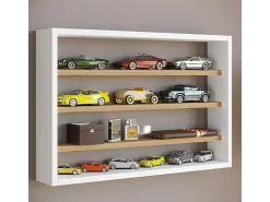 Vitrina|VCM prateleira pendurada | Dimensões aprox. A. 40 x L. 60 x P. 10 cm | Moderno e economizador de espaço | Prateleira de parede - Osado M (Branco / Carvalho Mel) Multicor
