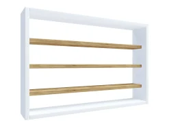 Vitrina|VCM prateleira pendurada | Dimensões aprox. A. 40 x L. 60 x P. 10 cm | Moderno e economizador de espaço | Prateleira de parede - Osado M (Branco / Carvalho Mel) Multicor