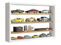 Vitrina|VCM prateleira pendurada | Dimensões aprox. A. 40 x L. 60 x P. 10 cm | Moderno e economizador de espaço | Prateleira de parede - Osado M (Branco / Carvalho Mel) Multicor