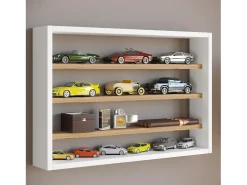 Vitrina|VCM prateleira pendurada | Dimensões aprox. A. 40 x L. 60 x P. 10 cm | Moderno e economizador de espaço | Prateleira de parede - Osado M (Branco / Carvalho Mel) Multicor