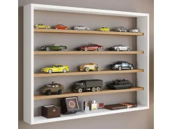 Vitrina*VCM prateleira pendurada | Dimensões aprox. A. 60 x L. 80 x P. 10 cm | Moderno e economizador de espaço | Prateleira de parede - Osado L (Branco / Carvalho Mel) Multicor