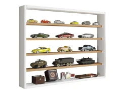 Vitrina*VCM prateleira pendurada | Dimensões aprox. A. 60 x L. 80 x P. 10 cm | Moderno e economizador de espaço | Prateleira de parede - Osado L (Branco / Carvalho Mel) Multicor
