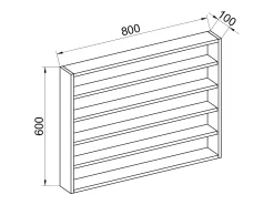 Vitrina*VCM prateleira pendurada | Dimensões aprox. A. 60 x L. 80 x P. 10 cm | Moderno e economizador de espaço | Prateleira de parede - Osado L (Branco / Carvalho Mel) Multicor