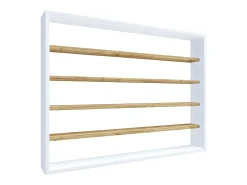 Vitrina*VCM prateleira pendurada | Dimensões aprox. A. 60 x L. 80 x P. 10 cm | Moderno e economizador de espaço | Prateleira de parede - Osado L (Branco / Carvalho Mel) Multicor
