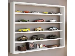 Vitrina*VCM prateleira pendurada | Dimensões aprox. A. 60 x L. 80 x P. 10 cm | Moderno e de poupança de espaço | Prateleira de parede - Osado L (Branco) Multicor