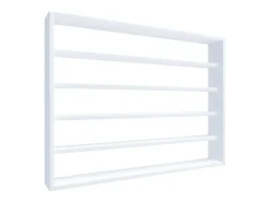 Vitrina*VCM prateleira pendurada | Dimensões aprox. A. 60 x L. 80 x P. 10 cm | Moderno e de poupança de espaço | Prateleira de parede - Osado L (Branco) Multicor