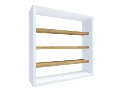 VCM prateleira pendurada | Dimensões aprox. A. 40 x L. 40 x P. 10 cm | Moderno e economizador de espaço | Prateleira de parede - Osado S (Branco / Carvalho Mel)^ Vitrina