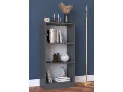 Prateleira|VCM Suporte de armazenamento de madeira Prateleira Estante Decoração Livros Stand Shelf Dilos M 3-fold (Antracite) Multicor