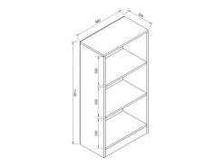 Prateleira|VCM Suporte de armazenamento de madeira Prateleira Estante Decoração Livros Stand Shelf Dilos M 3-fold (Antracite) Multicor
