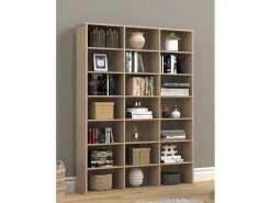 New VCM Wood CD DVD Prateleira Estante Media Shelf Room Divider Decoração Prateleira Megosa M (Sonoma Oak) Multicor
