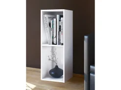 Móvel De Arrumação*VCM Wood CD DVD Shelf | Armazenamento | Dimensões A. 72 x L. 34 x P. 30 cm | Prateleira de Decoração | Estante - Mendas 2 Compartimentos (Branco) Multicor