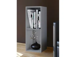 Móvel De Arrumação|VCM Wood CD DVD Shelf | Armazenamento | Dimensões A. 72 x L. 34 x P. 30 cm | Prateleira de Decoração | Estante - Mendas 2 Compartimentos (Cinza) Multicor