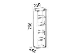Móvel De Arrumação*VCM Wood CD DVD Shelf | Estante | Armazenamento | Dimensões A. 77 x L. 21 x P. 14 cm | Stand Shelf - Rasato L (Branco) Multicor