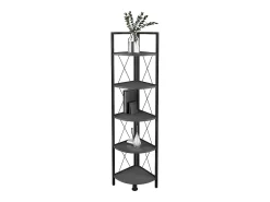 Clearance VCM Wood Metal Corner Shelf Storage Stand Shelf Bookshelf Decoração Livros Stand Shelf Insasi 5 (Anthracite) Multicor