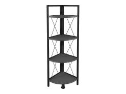 Prateleira|VCM Wood Metal Corner Shelf Storage Stand Shelf Bookshelf Decoração Livros Stand Shelf Insasi 4 (Anthracite) Multicor