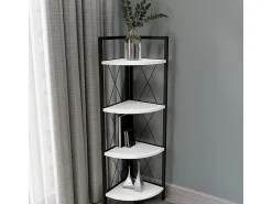 Sale VCM Wood Metal Corner Shelf Storage Stand Prateleira Estante Decoração Livros Stand Shelf Insasi 4 (Branco) Multicor