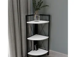 Prateleira*VCM Wood Metal Corner Shelf Storage Stand Prateleira Estante Decoração Livros Stand Shelf Insasi 2 (Branco) Multicor