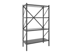 VCM Wood Metal Storage Stand Shelf Bookshelf Decoração Livros Stand Shelf Insasi 4 (Anthracite)^ Biblioteca