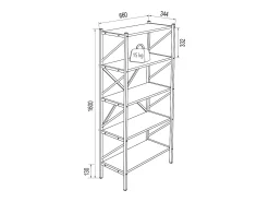 Prateleira|VCM Wood Metal Storage Stand Prateleira Estante Decoração Livros Stand Shelf Insasi 5 (Branco) Multicor