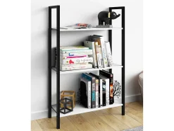 VCM Wood Metal Storage Stand Prateleira Estante Decoração Livros Stand Shelf Flakos 3 (Branco)^ Prateleira