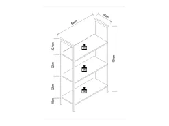 VCM Wood Metal Storage Stand Prateleira Estante Decoração Livros Stand Shelf Flakos 3 (Branco)^ Prateleira