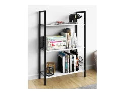VCM Wood Metal Storage Stand Prateleira Estante Decoração Livros Stand Shelf Flakos 3 (Branco)^ Prateleira