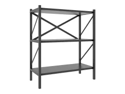 Biblioteca*VCM Wood Metal Storage Stand Shelf Bookshelf Decoração Livros Stand Shelf Insasi 2 (Antracite) Preto