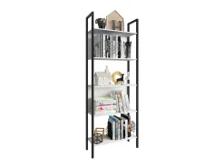 VCM Wood Metal Storage Stand Prateleira Estante Decoração Livros Stand Shelf Flakos 5 (Branco)^ Prateleira