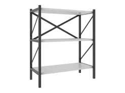 VCM Wood Metal Storage Stand Prateleira Estante Decoração Livros Stand Shelf Insasi 2 (Branco)^ Biblioteca