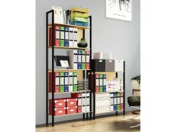 Prateleira*VCM Wood Metal Storage Stand Shelf Bookshelf Decoração Livros Stand Shelf Flakos 5 (Honey Oak) Multicor