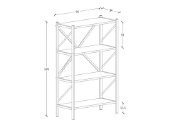 Biblioteca*VCM Wood Metal Storage Stand Prateleira Estante Decoração Livros Stand Shelf Insasi 4 (Branco) Multicor