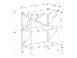 Biblioteca|VCM Wood Metal Storage Stand Shelf Bookshelf Decoração Livros Stand Shelf Insasi 2 (carvalho de mel) Multicor