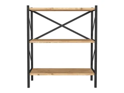 Biblioteca|VCM Wood Metal Storage Stand Shelf Bookshelf Decoração Livros Stand Shelf Insasi 2 (carvalho de mel) Multicor