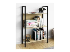 Prateleira|VCM Wood Metal Storage Stand Prateleira Estante Decoração Livros Stand Shelf Flakos 3 (Honey Oak) Multicor