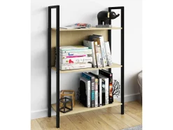 Prateleira|VCM Wood Metal Storage Stand Prateleira Estante Decoração Livros Stand Shelf Flakos 3 (Honey Oak) Multicor