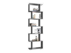 Best VCM Wood Room Divider Stand Shelf Bookshelf Decoração Livros 6 compartimentos Stand Shelf Palusa L (Anthracite) Multicor