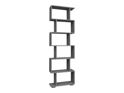 Best VCM Wood Room Divider Stand Shelf Bookshelf Decoração Livros 6 compartimentos Stand Shelf Palusa L (Anthracite) Multicor