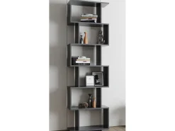 Best VCM Wood Room Divider Stand Shelf Bookshelf Decoração Livros 6 compartimentos Stand Shelf Palusa L (Anthracite) Multicor