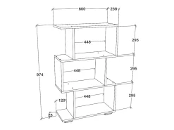 VCM Wood Room Divider Stand Shelf Bookshelf Decoração Livros Stand Shelf Palusa M (Anthracite)^ Prateleira
