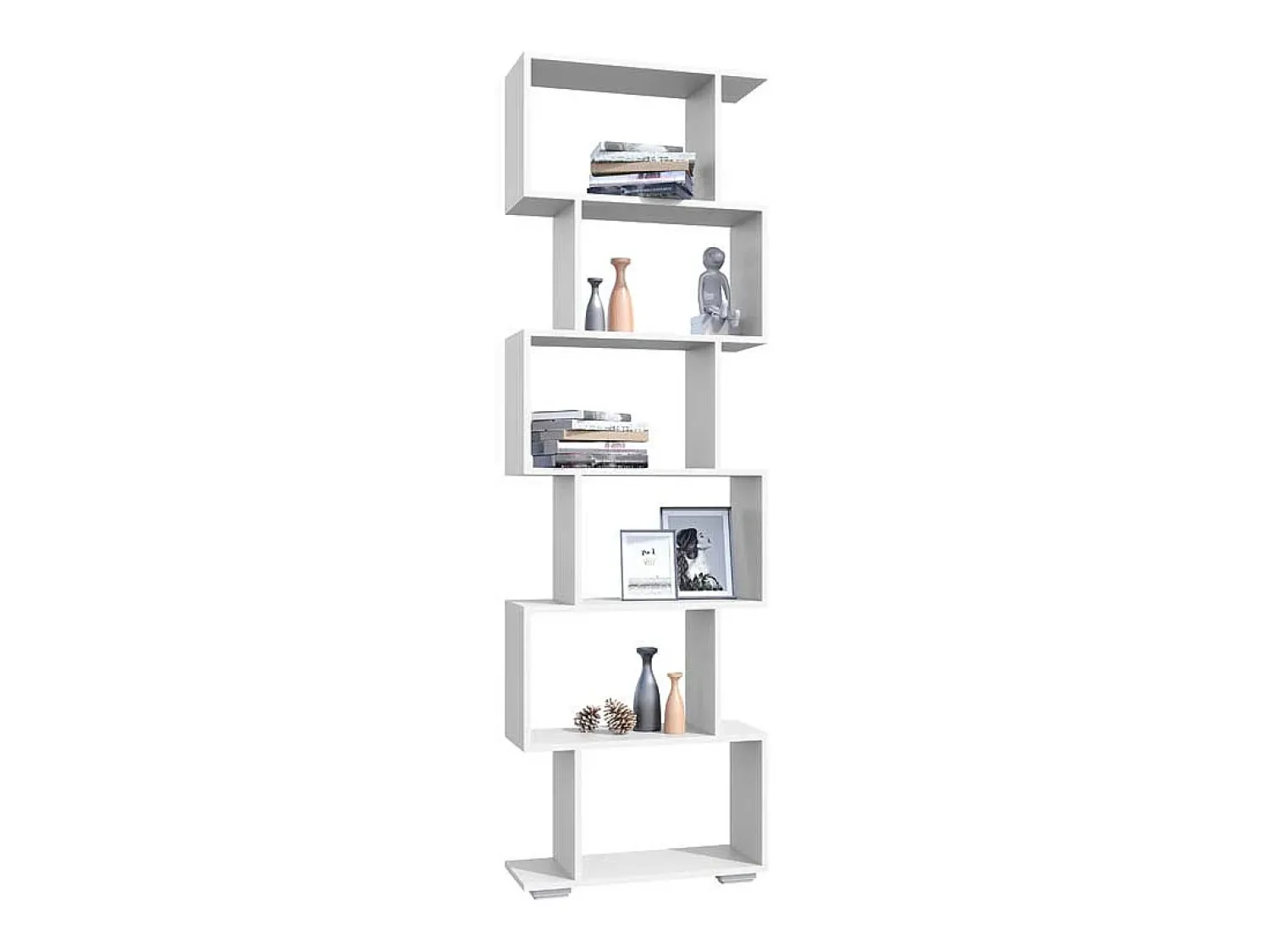 Prateleira|VCM Wood Room Divider Stand Shelf Bookshelf Decoração Livros 6 compartimentos Stand Shelf Palusa L (Branco) Multicor
