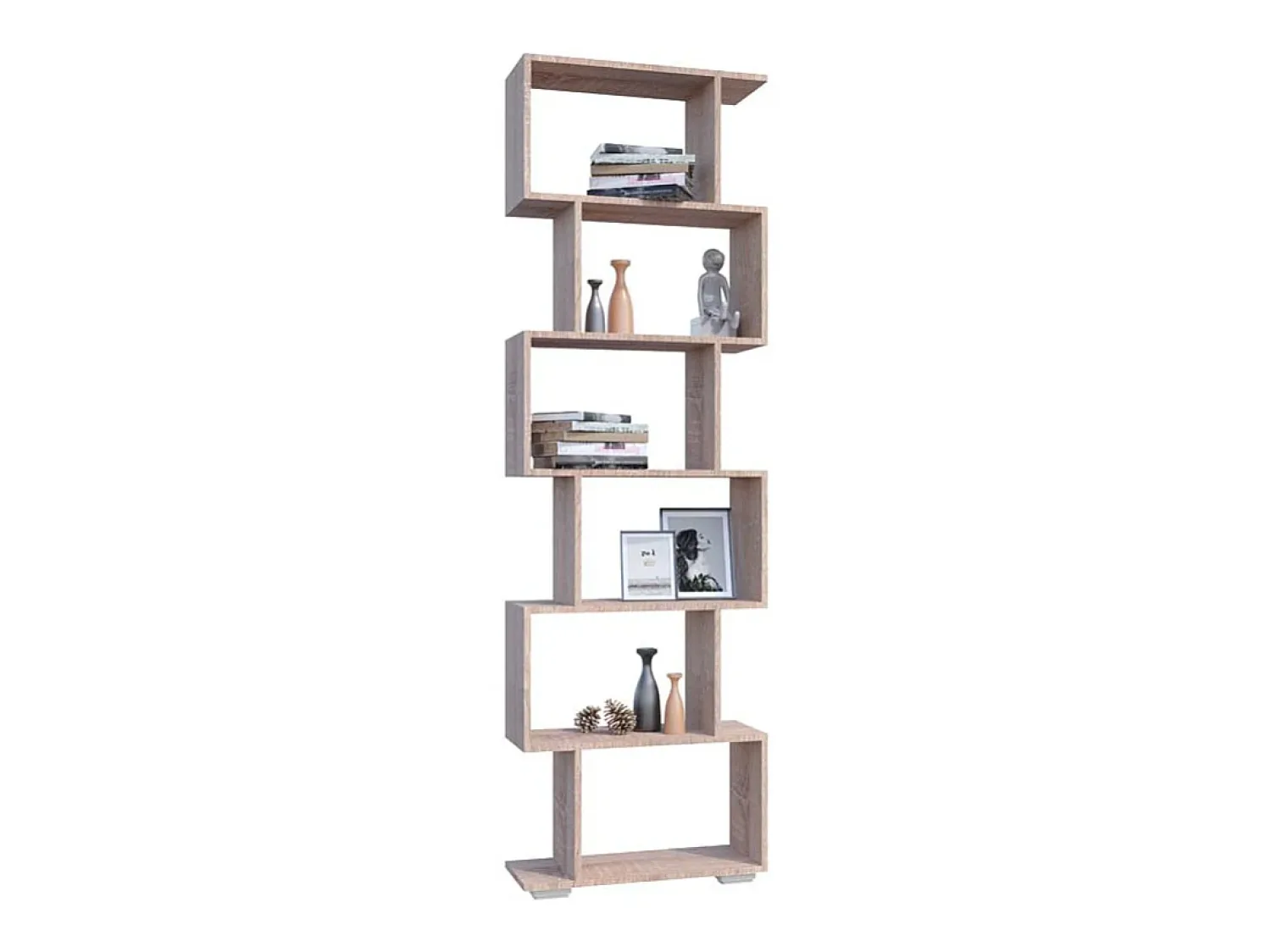 Prateleira*VCM Wood Room Divider Stand Shelf Bookshelf Decoração Livros 6 compartimentos Stand Shelf Palusa L (Sonoma Oak) Multicor