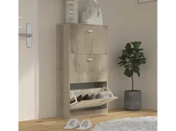 Móvel De Arrumação|Sapateira|VCM Wood Shoe Cabinet | Dimensões: A. 105 x L. 59 x P. 22 cm | 3 flaps - Sipos L (Honey Oak) Multicor