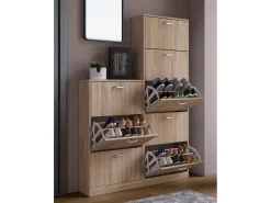 Móvel De Arrumação|Sapateira|VCM Wood Shoe Cabinet | Dimensões: A. 105 x L. 59 x P. 22 cm | 3 flaps - Sipos L (Sonoma oak (serraria)) Natural claro